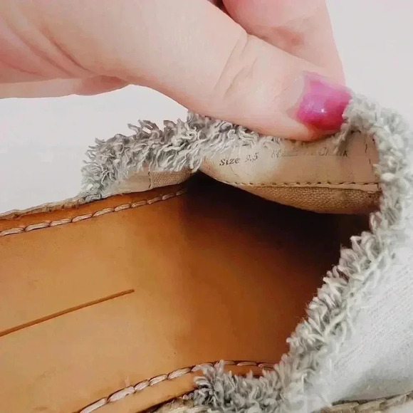 Dolce Vita Denim Platform Sandals Wedges Blue Cream Woven Women's Size 9.5 - Picture 7 of 12